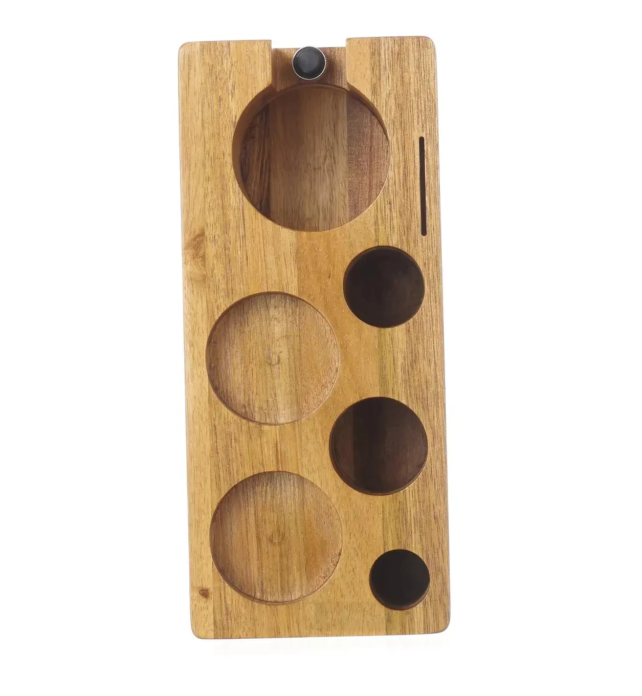 Coffee Tamping Station, Wooden Espresso Tamper Holder Stand Coffee Tool Storage Base Maker Stand for Coffee Machine