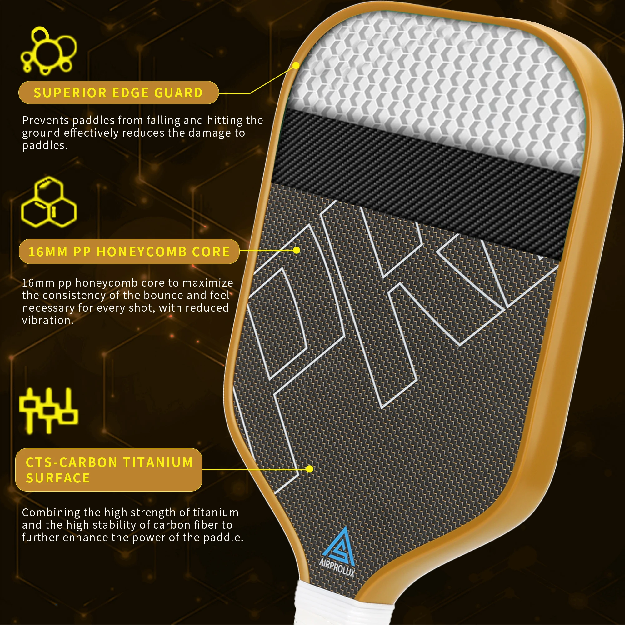 2024 wholesale Custom Titanium Pickleball Paddles 16mm T700 Raw Carbon Fiber Pickle Ball Rackets Great Grit & Spin with Power