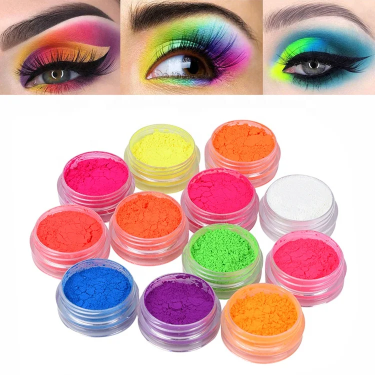 
Colorful Nail Art Glitter Pigment 3D Phosphor Dust Decorations Neon Pigment Powder Ultrafine Fluorescent Nail Powder 