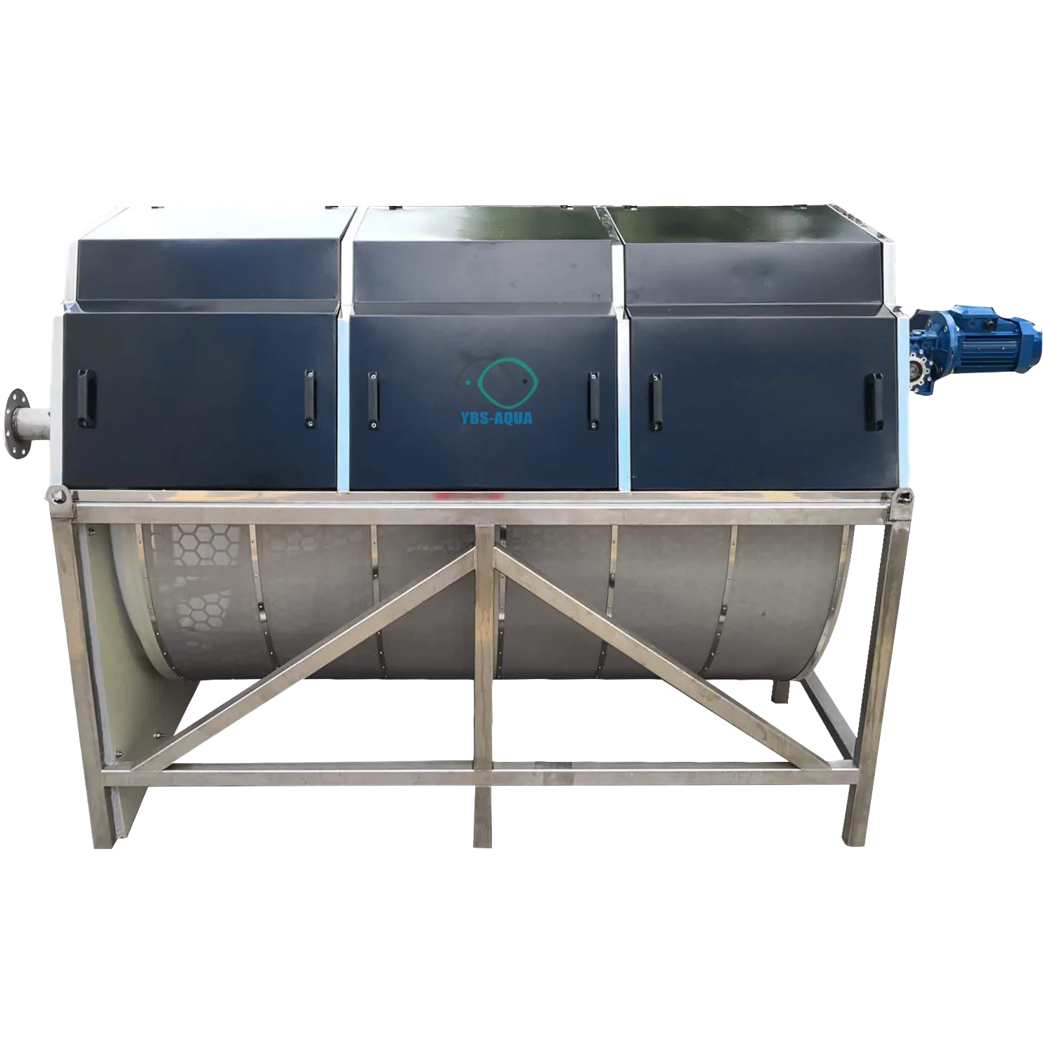 316 stainless steel open channel drum filter for the Tilapia mossambica grow out RAS