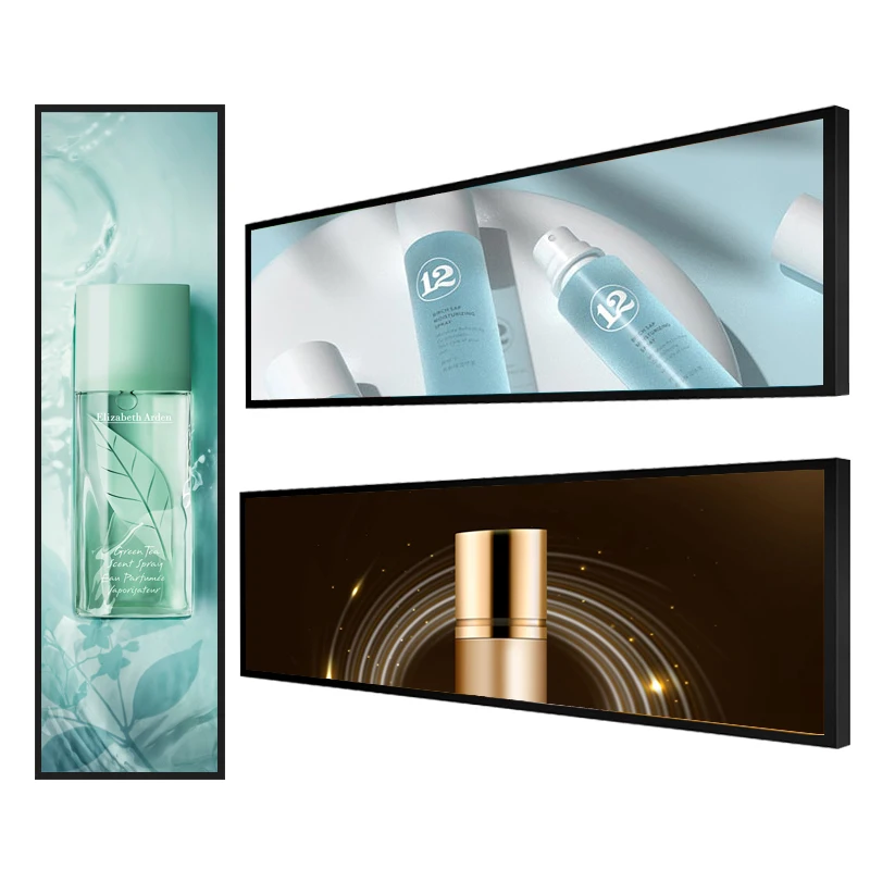 Strip Display 1920x593 Narrow Width Digital Signage Small Supermarket Shelf Screen Stretched Bar Lcd 25.5 Inch