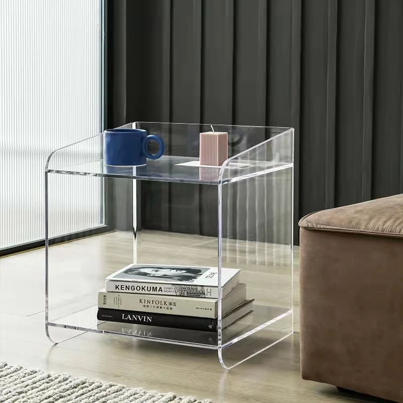 Luxury hotel Acrylic bedside table nightstands bedroom nightstand corner table