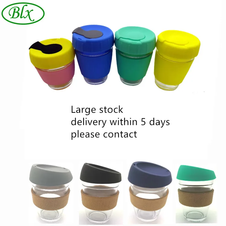 Customised BPA Free 12oz / 350ml Promotional keep Heat Insulated Branded Reusable Glass Coffee Cup Mug With Silicone Cover