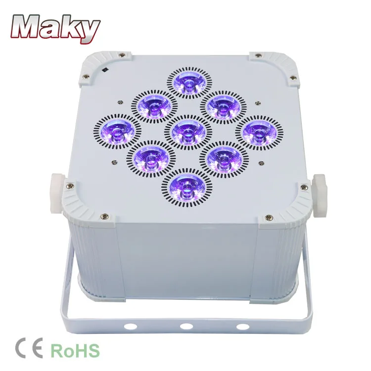  LED Quad RGWAUV плоский PAR 9x18W беспроводной и аккумулятор