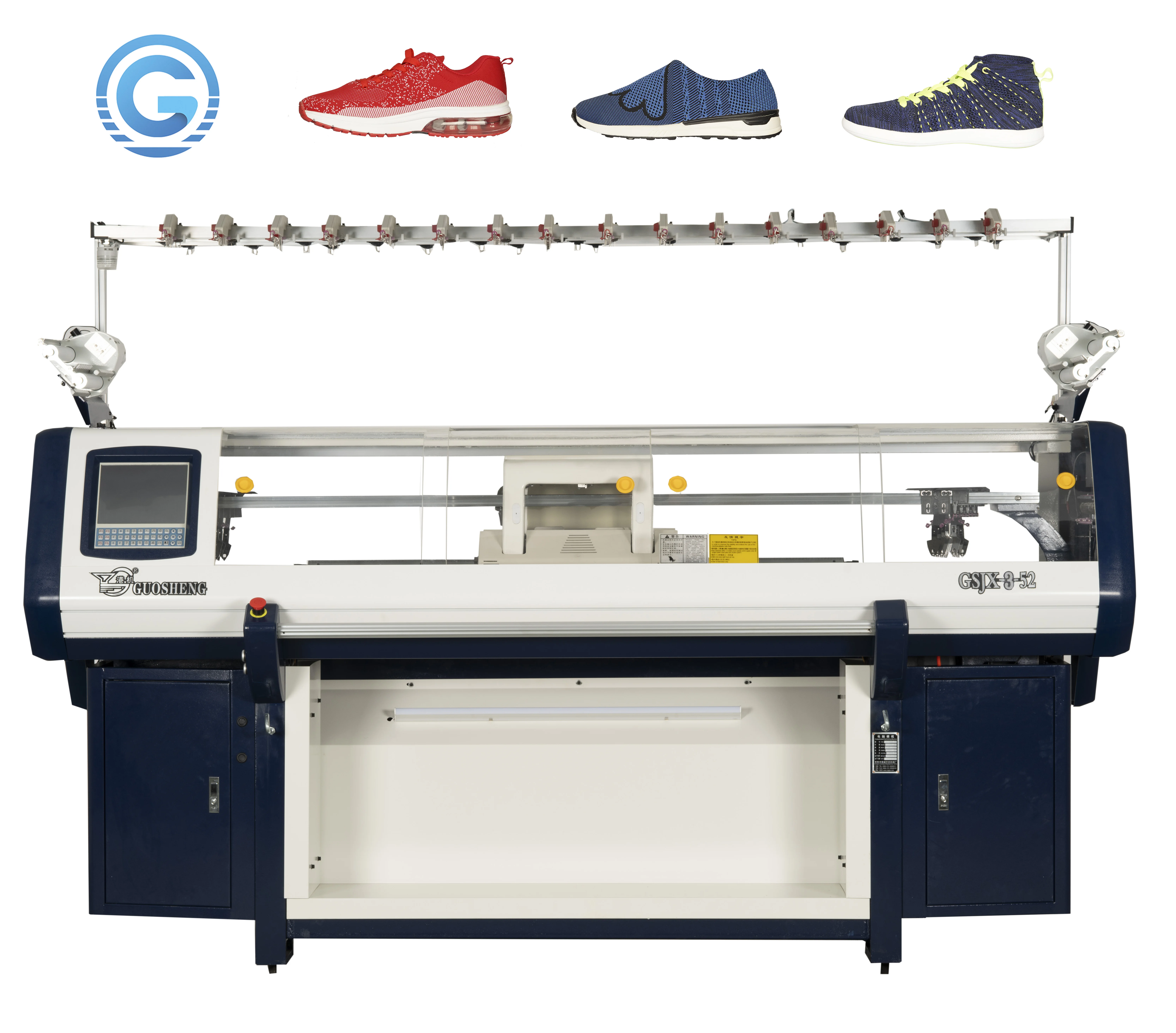 three system type,automatic cotton yarn  knitting machine for jacquard 14 gauge vamp