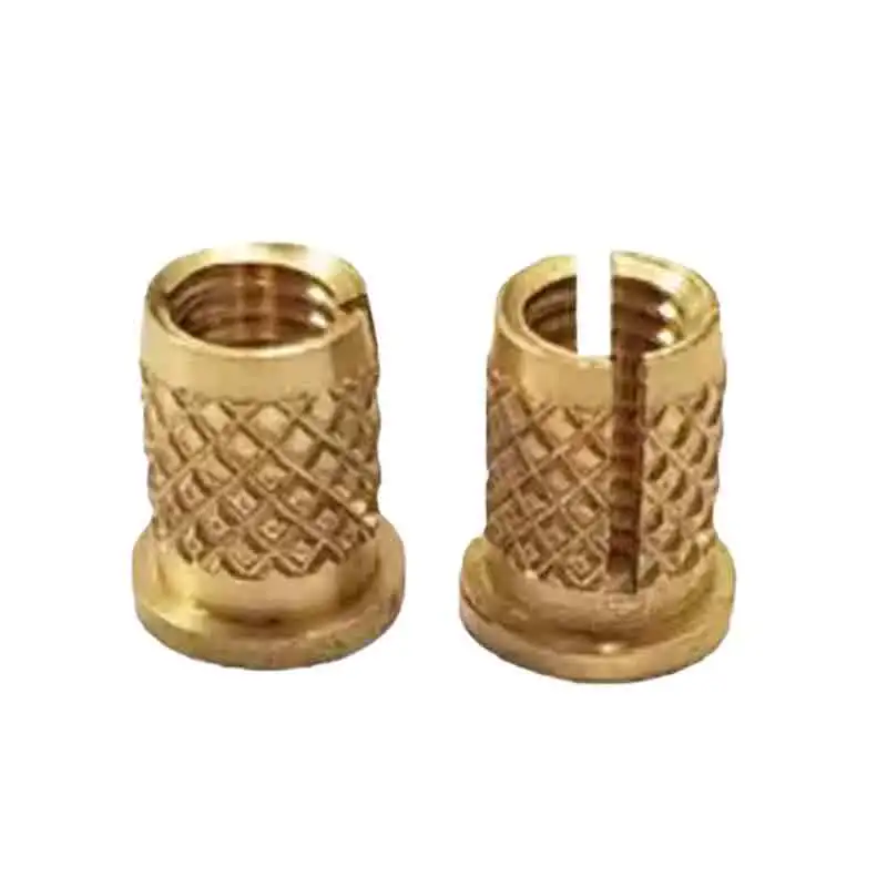 Brass Screw to Expand Insert for Plastic Press-in Knurled Inserts Nut Slotted Brass Melt Insert Brass Nut Manufacturer
