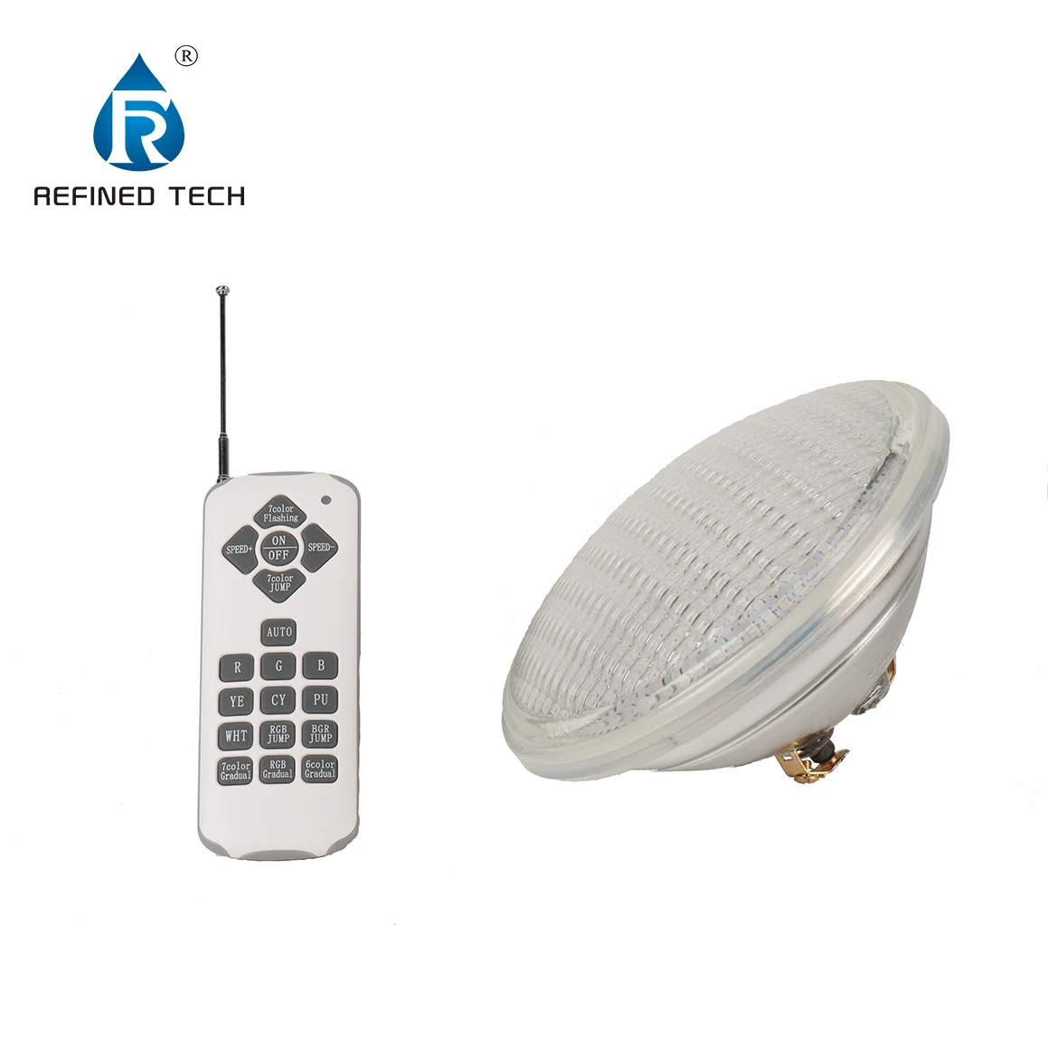 IP68 Waterproof Wifi Control Glass Par56 Bulb 12v 18w 24w 35w RGB Par56 Replacement Bulb Led Swimming Pool Light