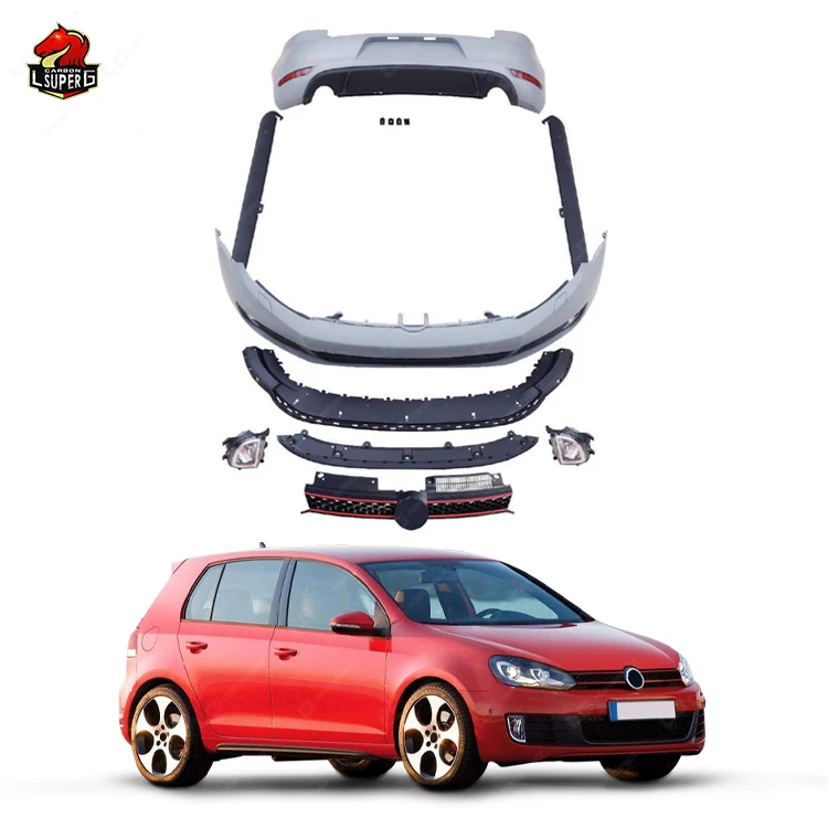 hot selling New Design For Volkswagen Golf 6 Upgrade to 6 GTI Style PP Bodykit with Front Bumper Rear Lip Side Skirt Grills