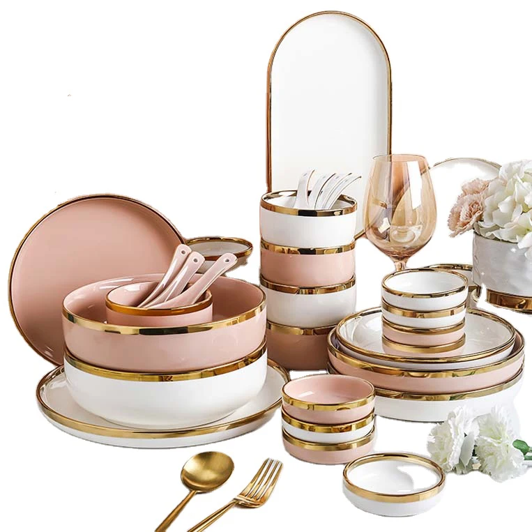 Роскошная миска, тарелка, посуда для ресторана, набор фарфоровой керамической посуды, оптовая продажа