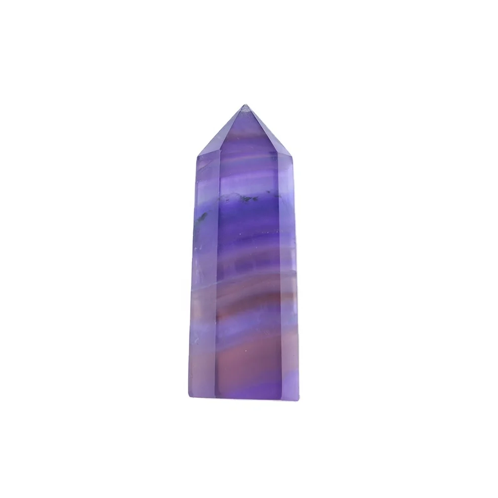 
Wholesale Natural Crystal Tower Quartz Reiki Gemstone Crystal Wands Blue violet fluorite Point For Healing 