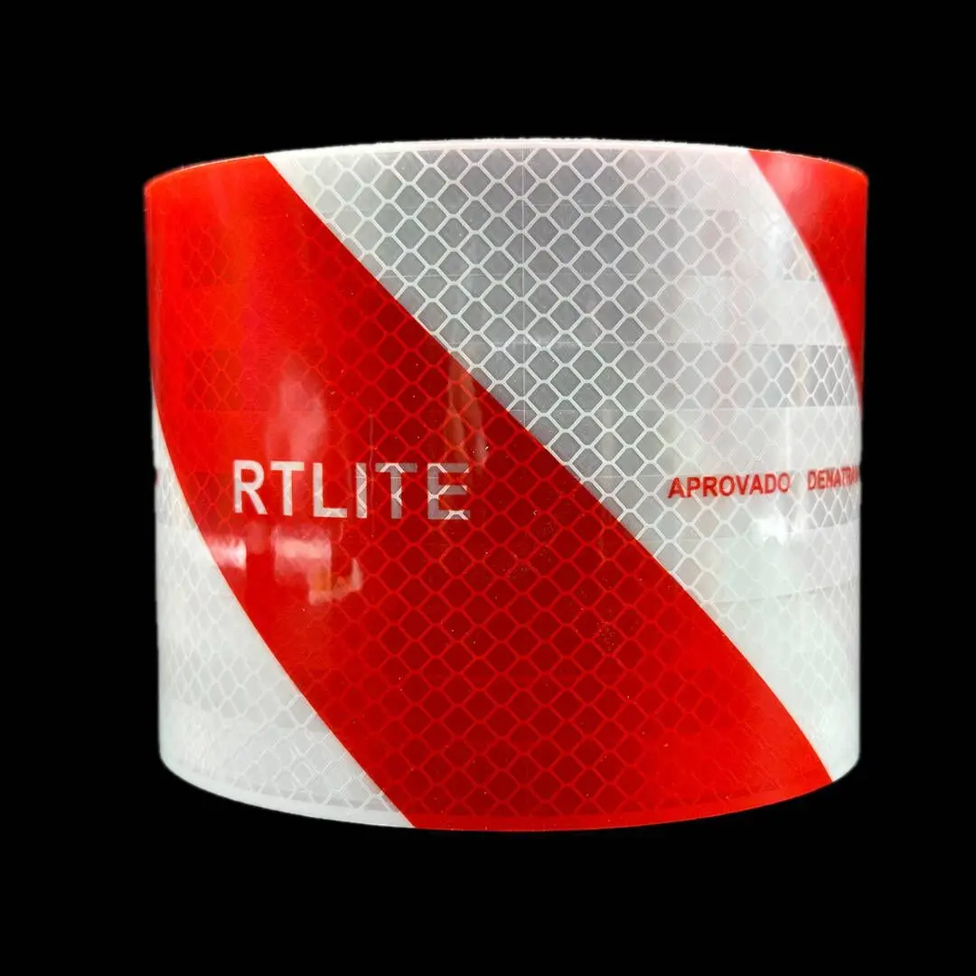 5 Years Car Reflector Sticker 4 Inch Red And White Left Right Slanted Adhesive Reflective Tape