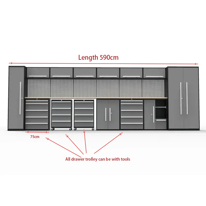 JZD SPCC Made Workshop Mechanics Storage Furniture Large Capacity Workbench Tool Cabinet Combination With Tools