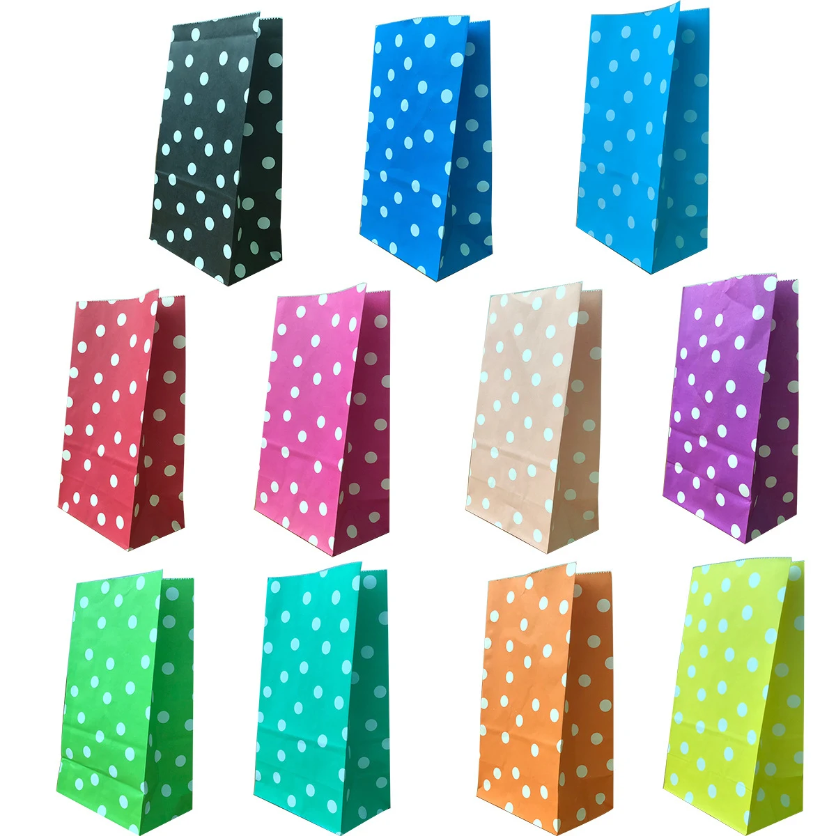 Factory Wholesale Various Styles of Kraft Paper Bags Candy Rainbow Pattern Popcorn Burger