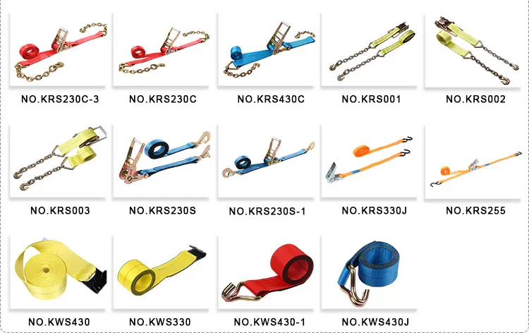 Polyester Lashing Heavy Duty Truck Cargo Ratchet Strap