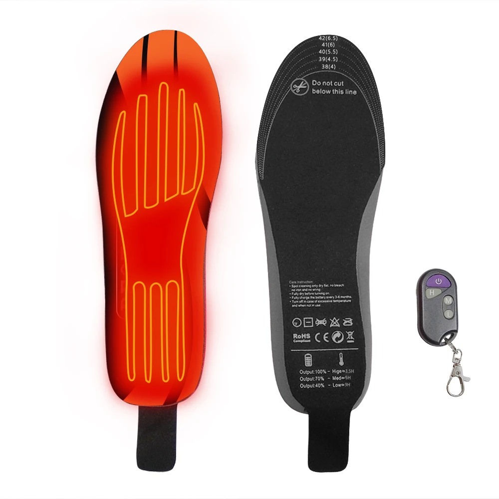 Source factory new style unisex Wireless Electrical Remote Control Rechargeable Hunting Skiing whole sole Heated Insoles