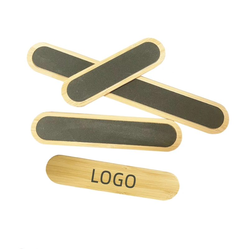 Personalized wholesale Rectangle shape black Sandpaper 90/120/178 sustainability bamboo nail file