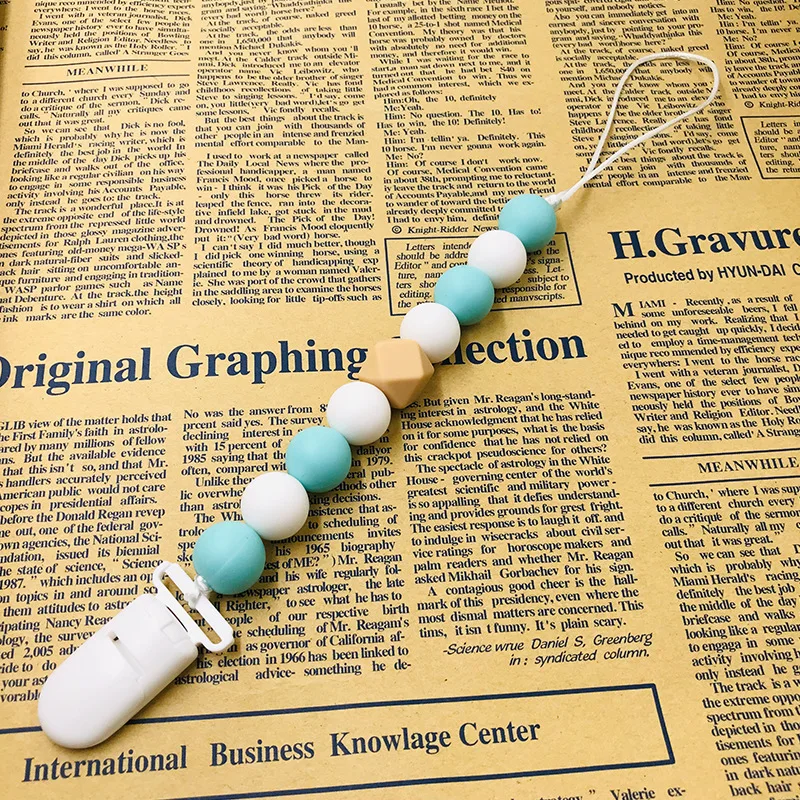 New Products Baby Bead Pacifier Clips Silicone Pacifier Chain teething