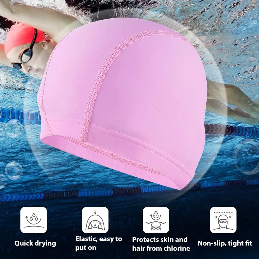Women Lycra High Elasticity Thick Swim Hats for Long Hair Easy to Put On and Off Bathing  Keep Your Hair Dry