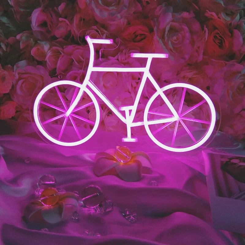 Creative Design Customized 5V USB Powered Decorated Acrylic Panel Bike Bicycle Neon Sign