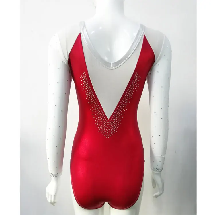 OEM Customized Wholesale Spandex Artistic Gymnastic Dance Leotard Girls Shiny Leotard