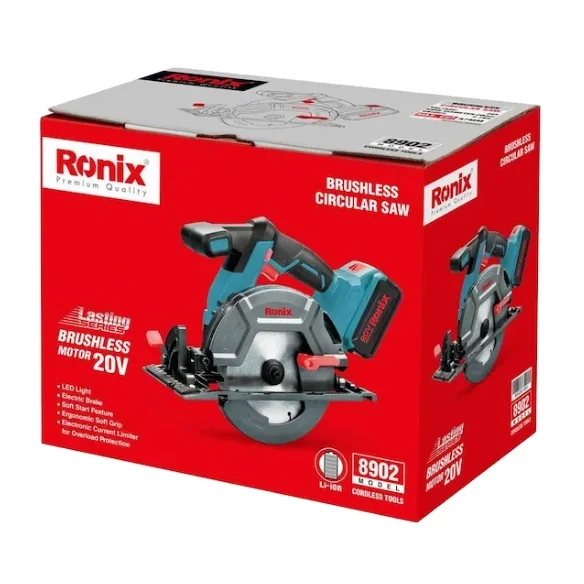 RONIX 8902 165mm Brushless Circular Saw 20V 5000RPM Powerful High Performance Cordless Circular Saw Machine