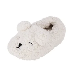 Cute Newborn Kids Toddler Cartoon Warm Fuzzy Plush House Shoes Non-slip Indoor Fur Slippers Babies
