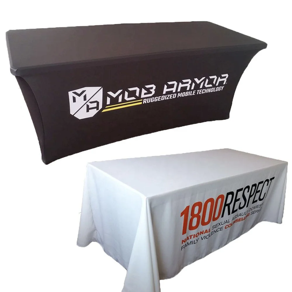 Bright Colors Affordable Custom Designed Polyester Stretchable Table Banner for Exhibition