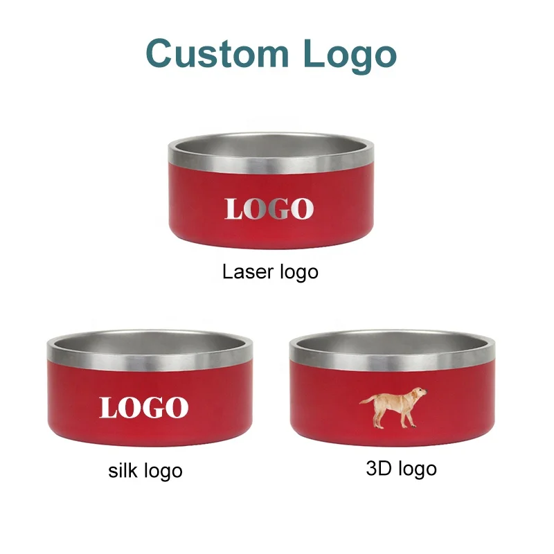 Wholesale Custom Logo 100oz Stainless Steel Dog Bowls for Large Pets 18oz/32oz/42oz/64oz Non Slip Dog Bowls for Water and Food