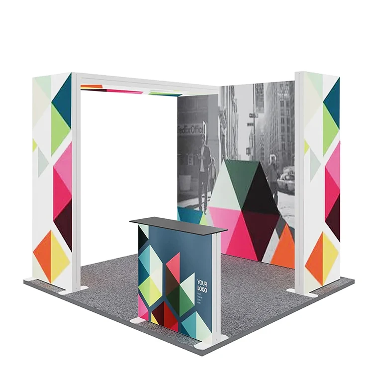 Modular Fabric Frame Led Light Box Displays for Trade Show Exhibition 3*3M