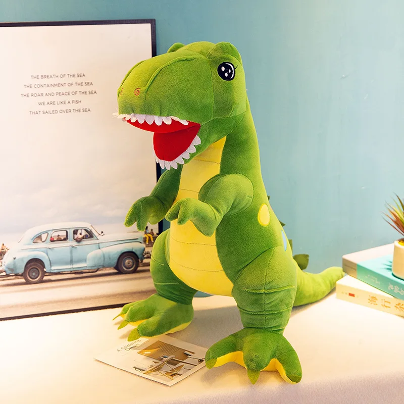 YIWU ALLSHINE 2022  new product cute  plush soft green dinosaur comfortable toys sleeping dinosaur toy