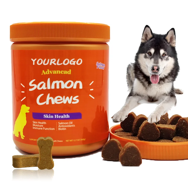 Skin Health & Antioxidants Omega 3 6 9 Soft Chews Pet Supplements 100% All Natural Salmon Oil For Dogs (1600478918282)