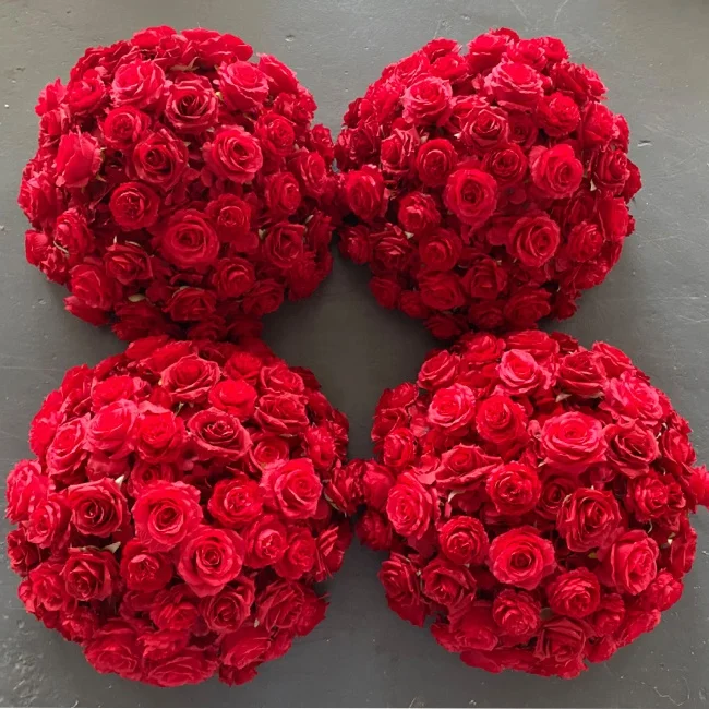SN-M28 Wedding Event Table Centerpiece Flower 40cm 50cm 60cm Wedding decoration flower ball red Wedding flower ball rose