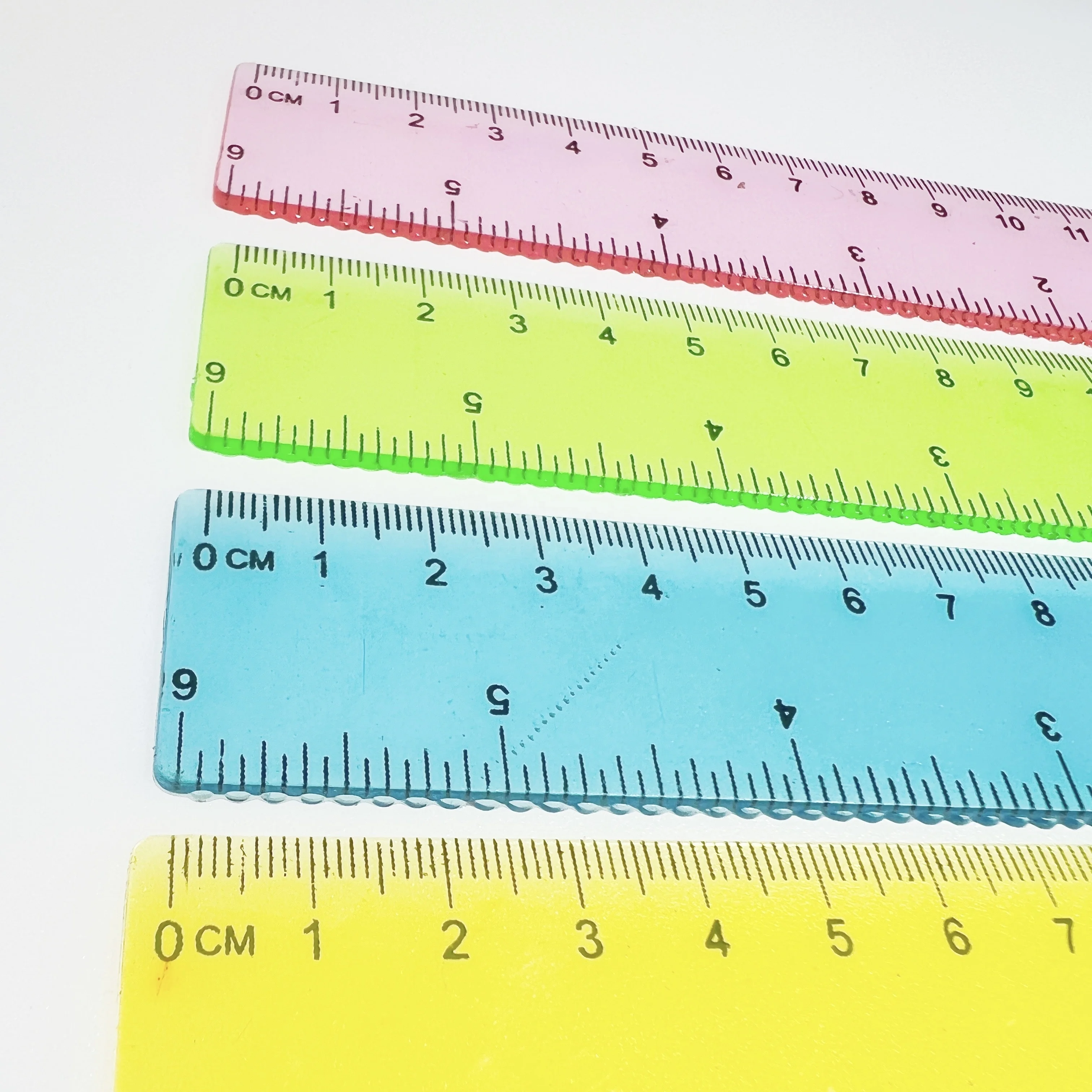 15cm Single Wave plastic quilt rulers advertising plastic transparent and colorful student custom logo drawing Straight ruler