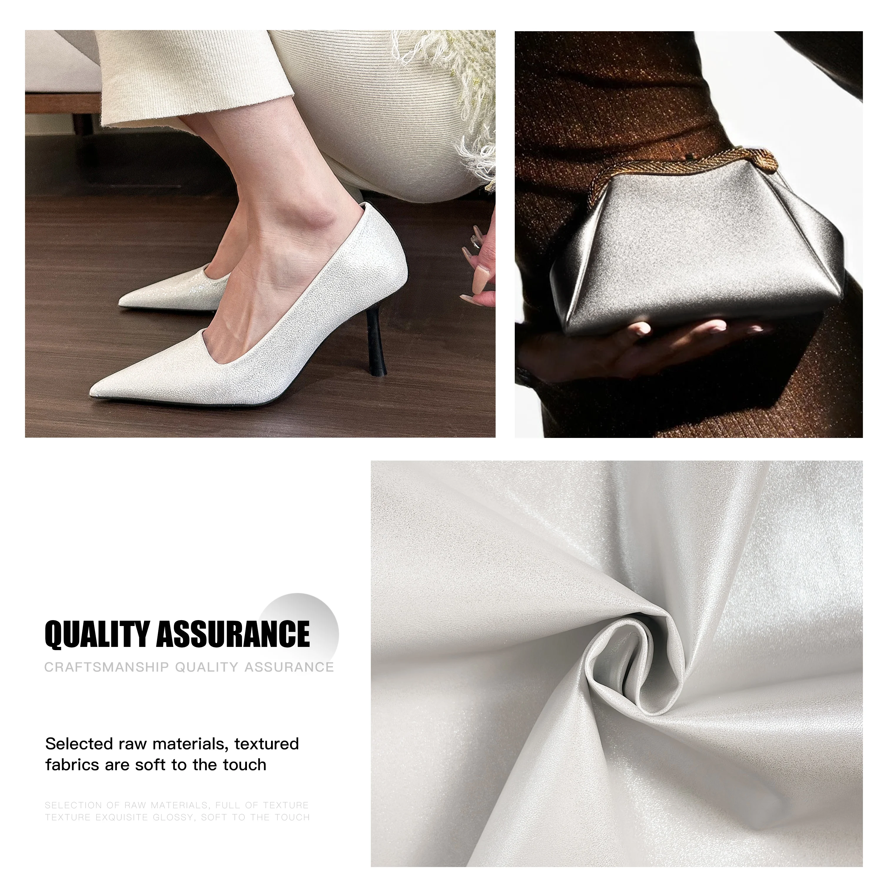 Wholesale 0.6mm Metallic Microfiber Faux Vinyl Leather fabric