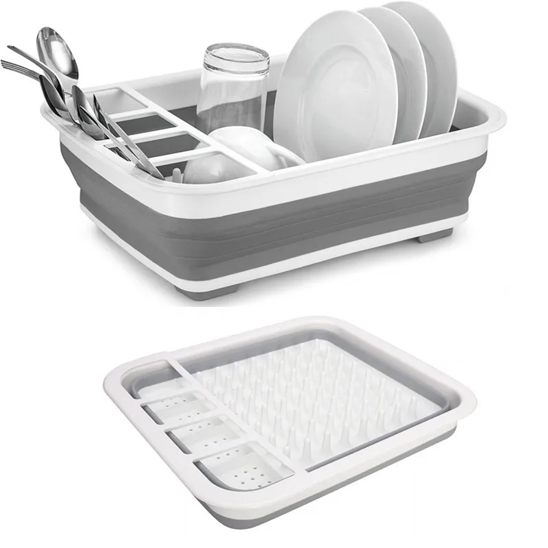 A Foldable Dish Racks In The Kitchen. Kitchen Organizer