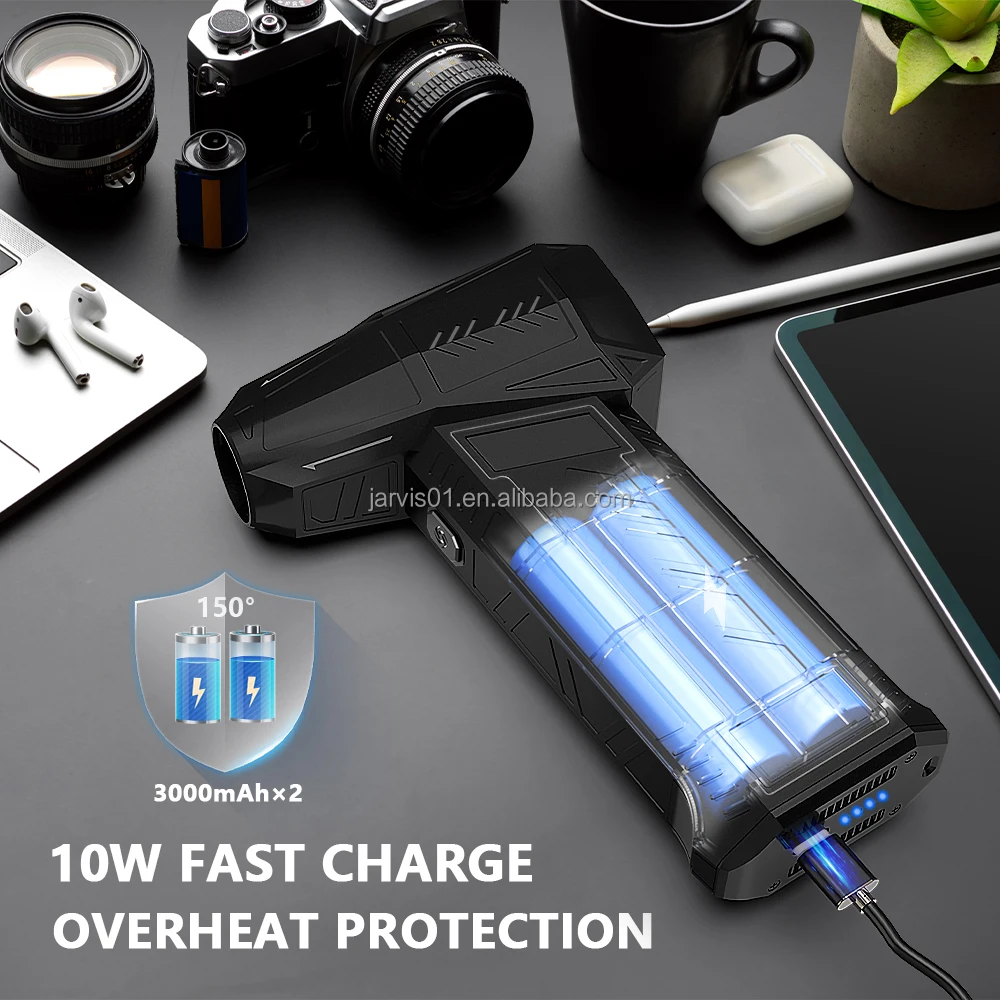 Jarvis Portable Handheld Compressed Air Duster Industrial DIY Electric Air Duster Small Blower Jet Fan  Air Blower for Cleaning