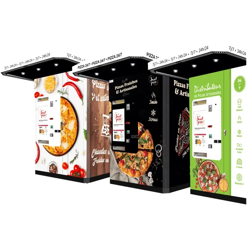 Commercial Customized Hot Food Pizza Vending Machine Self-Service Hot Instant Fresh Pizza Vending Machine For Outdoor Business
