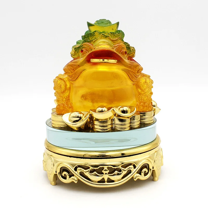 2022 Frog Ornaments 16cmThree-Legged Golden Cicada Stall Shop Feng Shui Resin Opening Gifts Craft Decoration