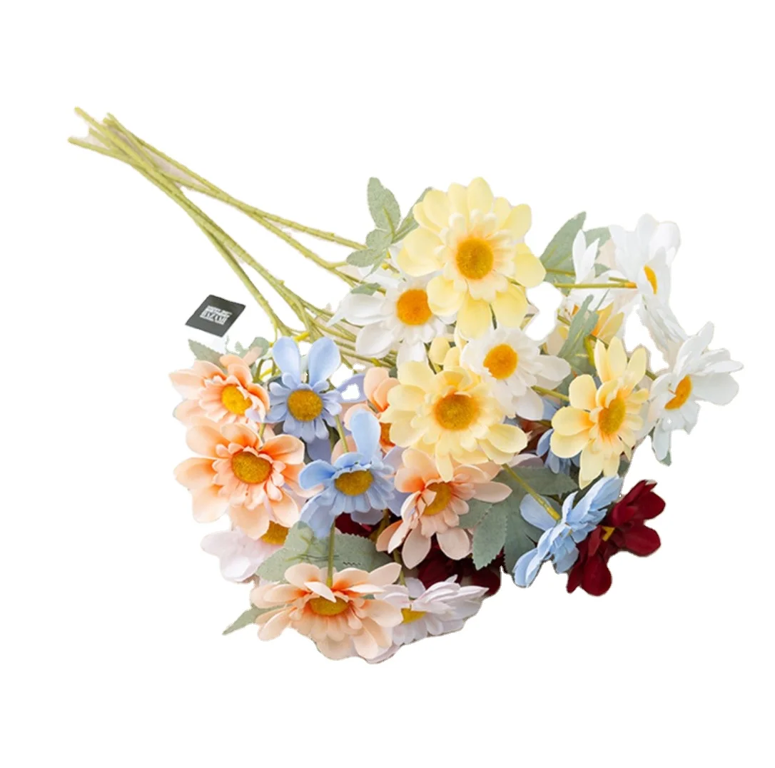 silk artificial Polish chrysanthemum flower wedding bouquet for vase box garden decor