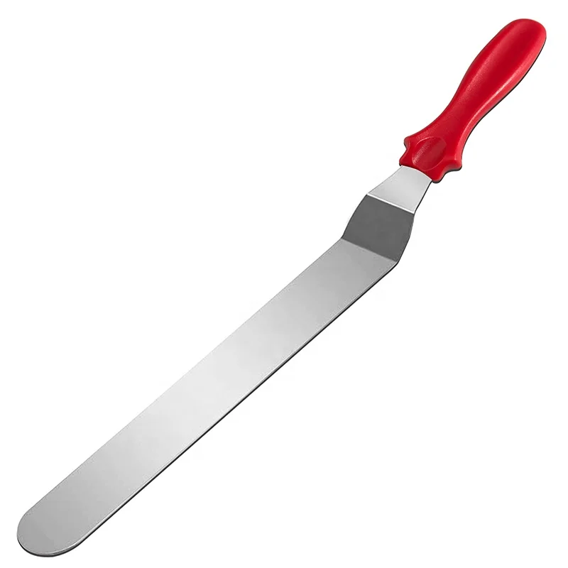 Hot Sale Angled Stainless Steel Cake Icing Spatula With Plastic Handle