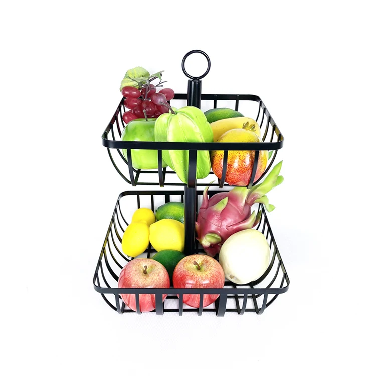 GOURMAID Under Shelf Hanging Kitchen Knock Down Corner Acbinet Metal Fruit Basket