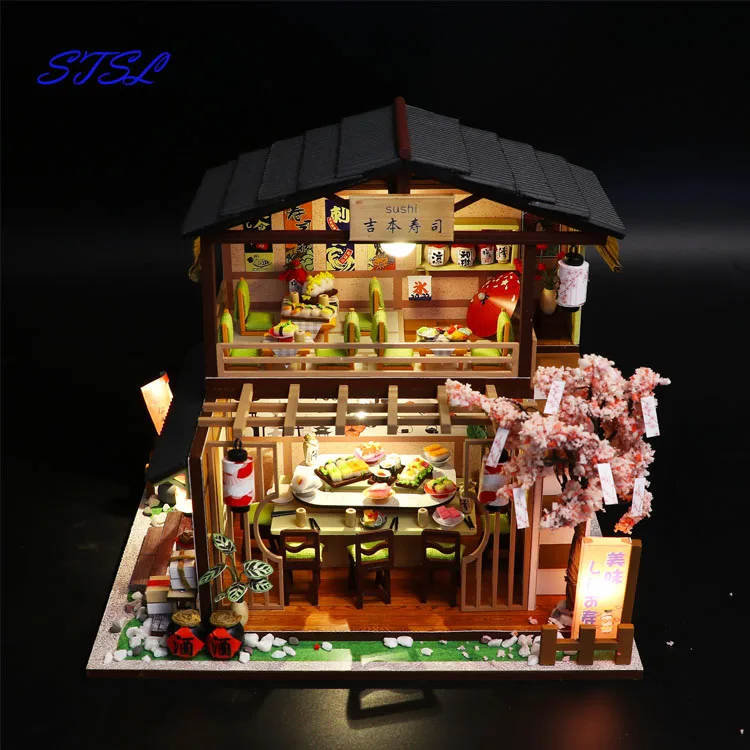 wholesales kids toy diy wooden doll house accessories educational toys