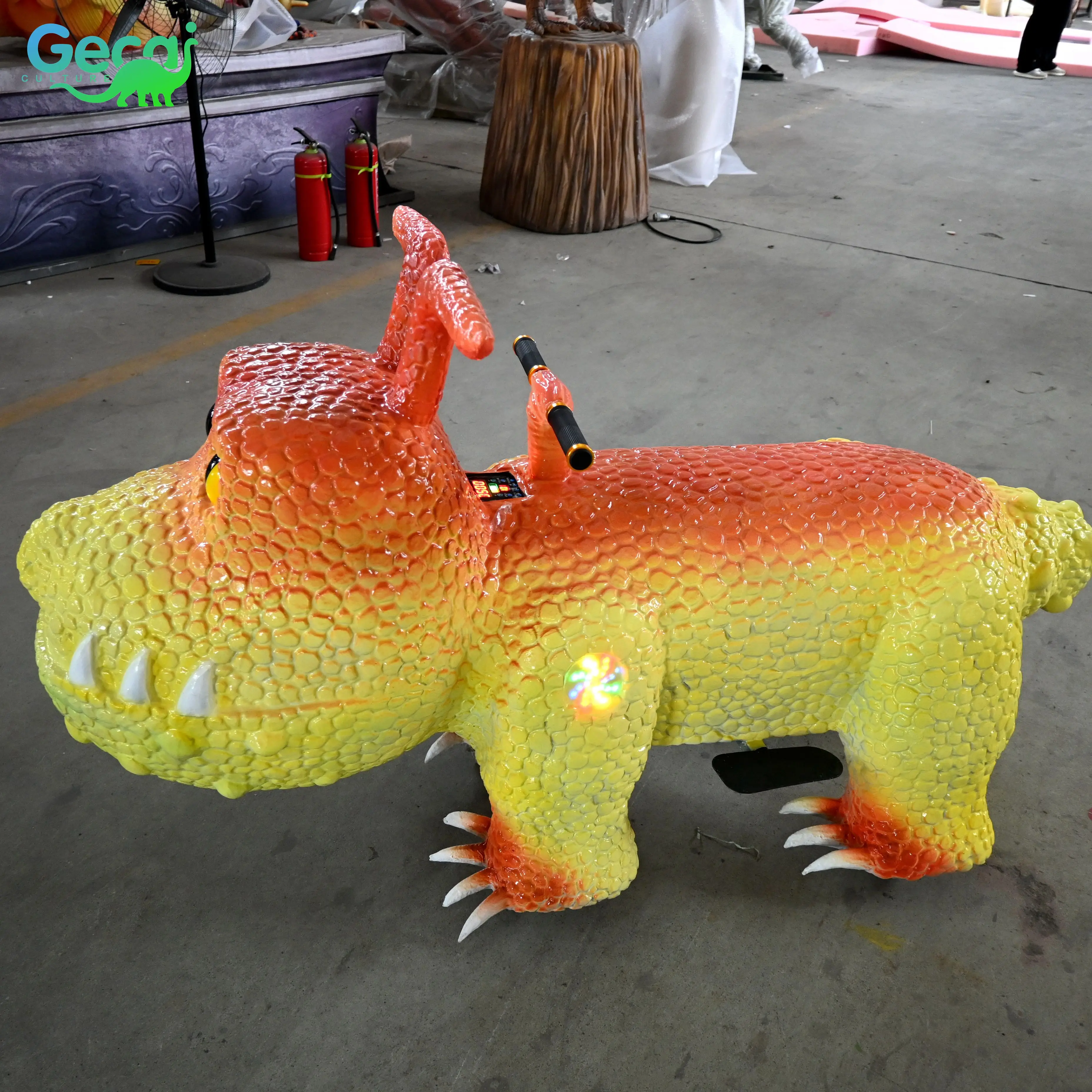 Waterproof Dinosaur Ride Equipment Motorized Riding Electric Rubber Dinosaurs For Kids