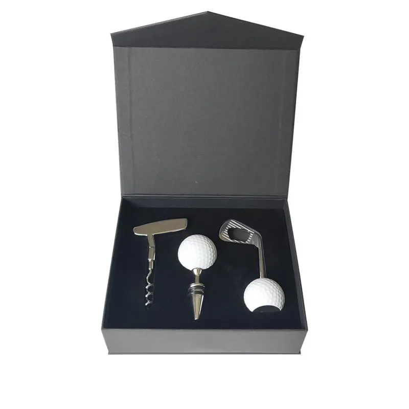 Hot selling Golf gift box Red wine bottle opener Beer bottle opener Red wine stopper Golf gift set Customized logo