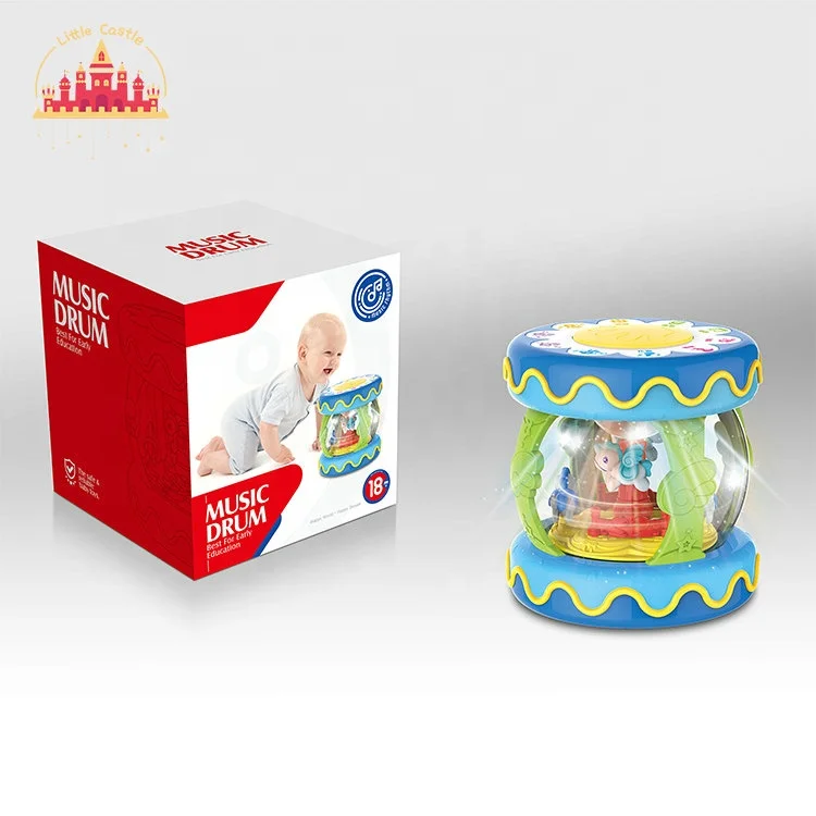 Infant Musical Instrument Toy Electronic Plastic Rotating Pat Drum With Light SL07A076