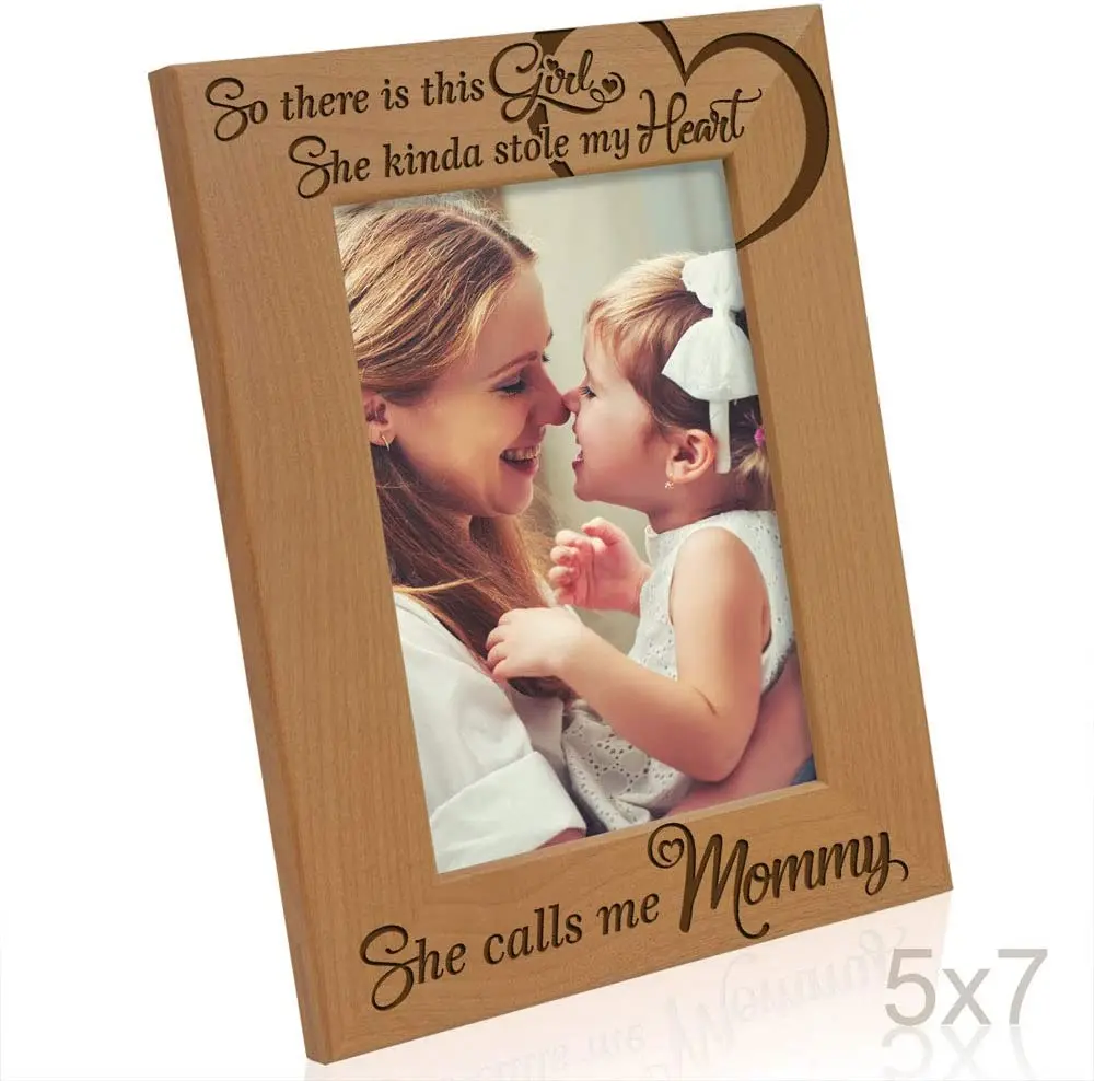 High Quality 5 x 7 Carving Art Photo Frame, Customized Engraved Natural Wood Picture Frame
