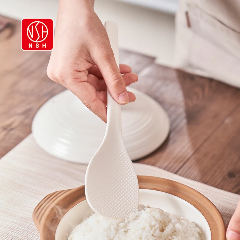 NSH 6315 Japanese long-handle rice spoon Household rice Cooker non-stick plastic spoon rice spoon