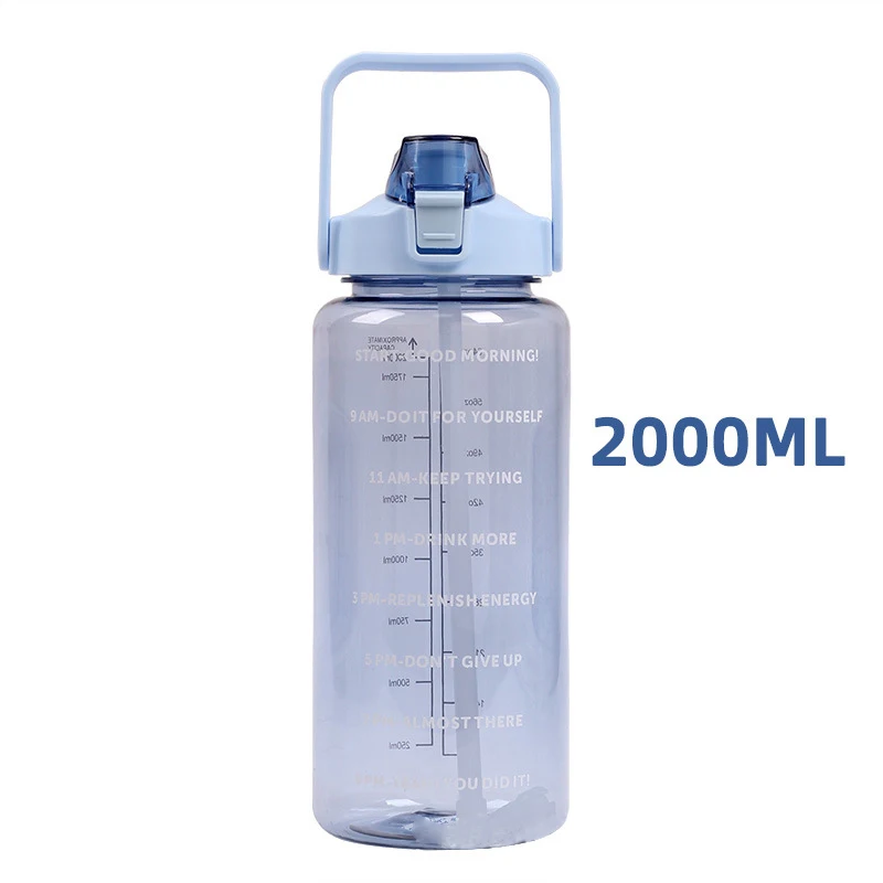 Wholesale Personalise 2000ml Water Plastic Sports Portable Space Cup With Scale Large-capacity Water Bottle