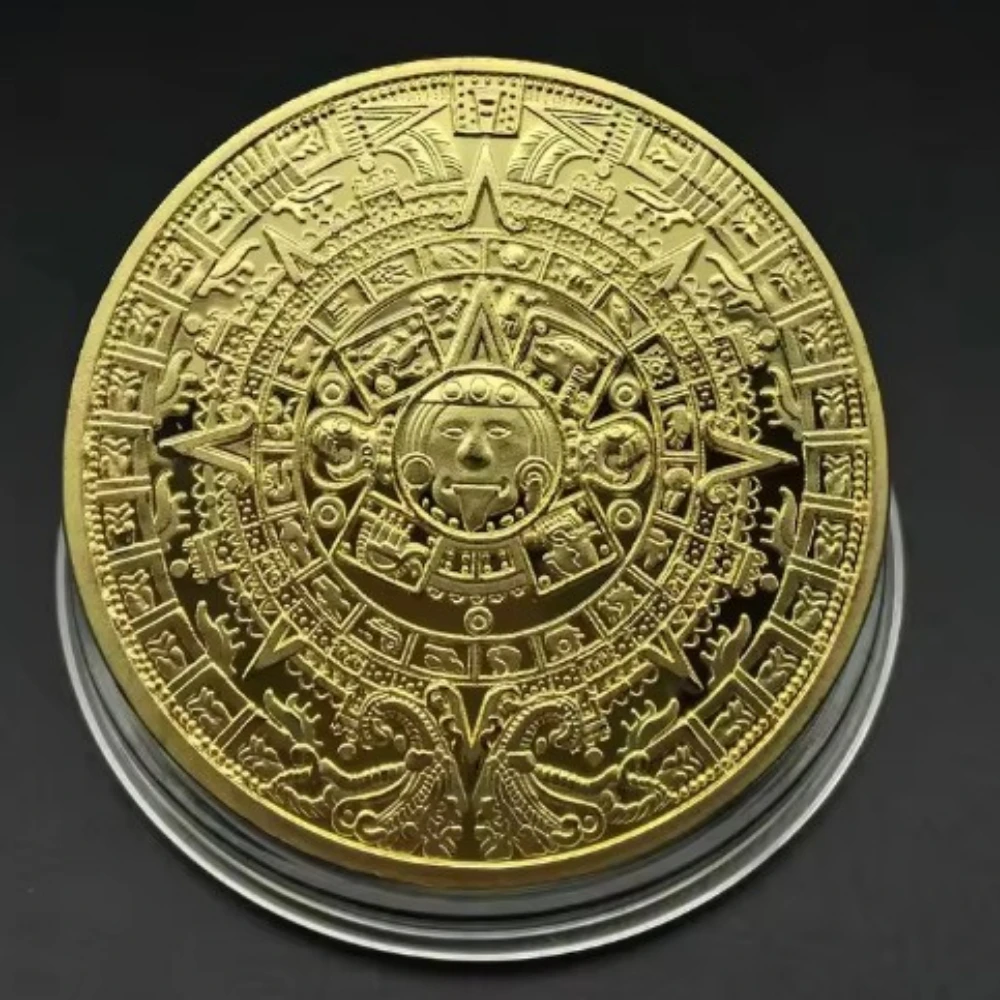High Quality The Mayan Long-Count Calendar Dec.21 2012 Gold Planted Coin Commemorative Coins