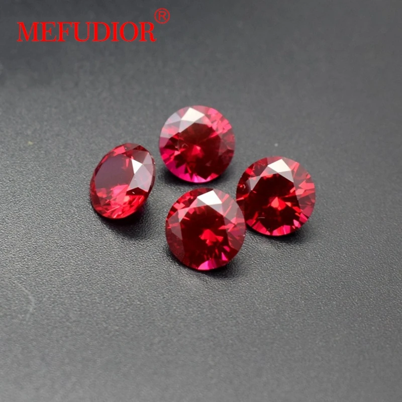 5A 2.5-10mm 5# gemstone synthetic ruby Corundum Wholesale Synthetic Ruby Round Loose Gemstones for Jewelry Accessories